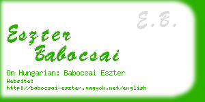 eszter babocsai business card